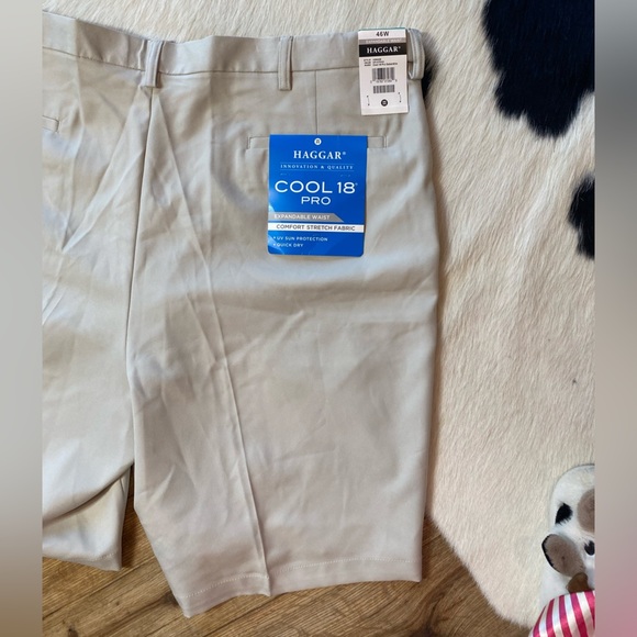Haggar Cool 18® Pro performance khaki Shorts - Picture 9 of 12